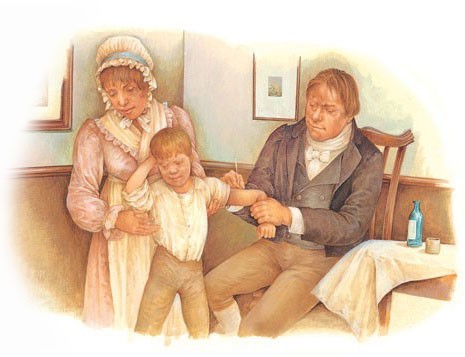 Jenner infects a boy with smallpox