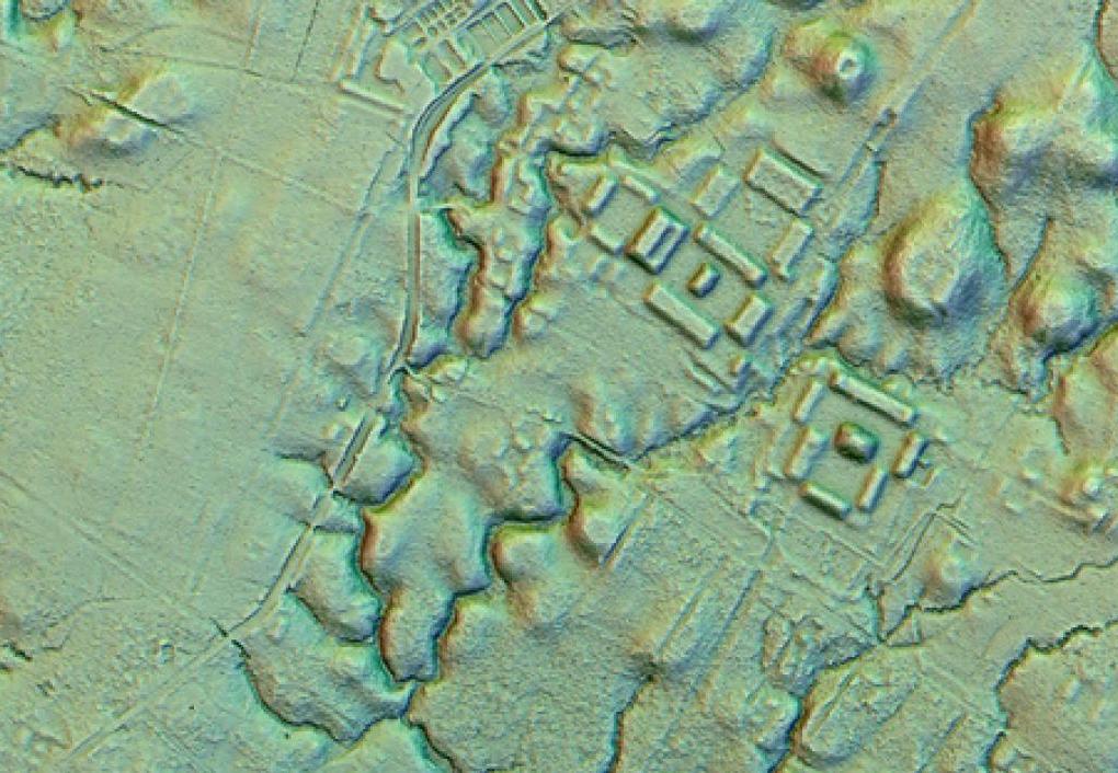 A lidar map of the Copueno archaeological site in the Ecuadorian Amazon rainforest