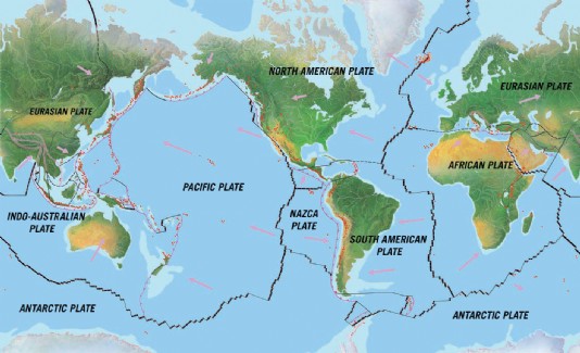 A map of tectonic plates