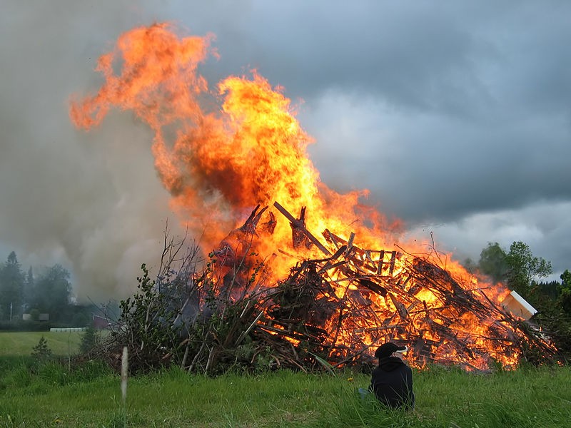 A bonfire, an example of oxidation