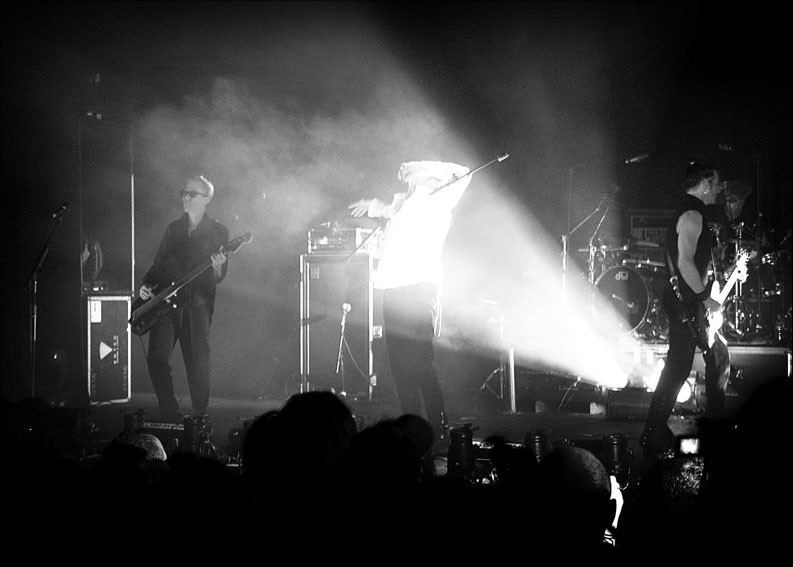 Smoke seen in a beam of light