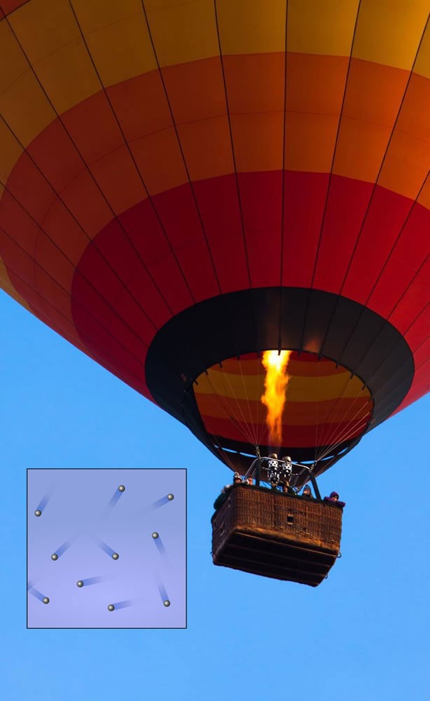 Heating the air inside a balloon causes it to rise