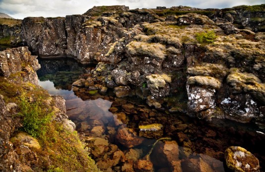 Thingvellir, Iceland, where two tectonic plates meet