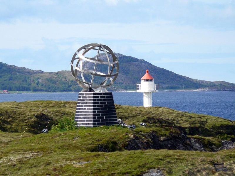 A sign marking the Arctic Circle in Norway