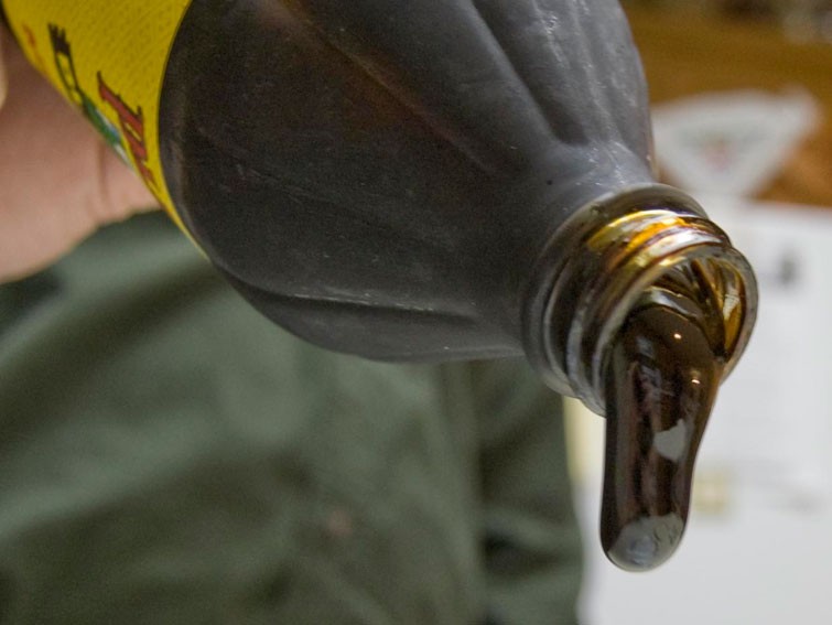 Molasses, a highly viscous liquid