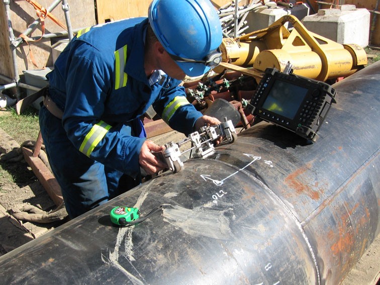 Testing a pipeline using ultrasound