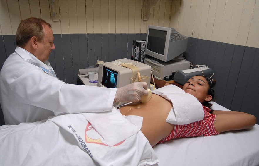 A medical ultrasound examination
