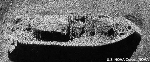 Sonar "image" of a shipwreck