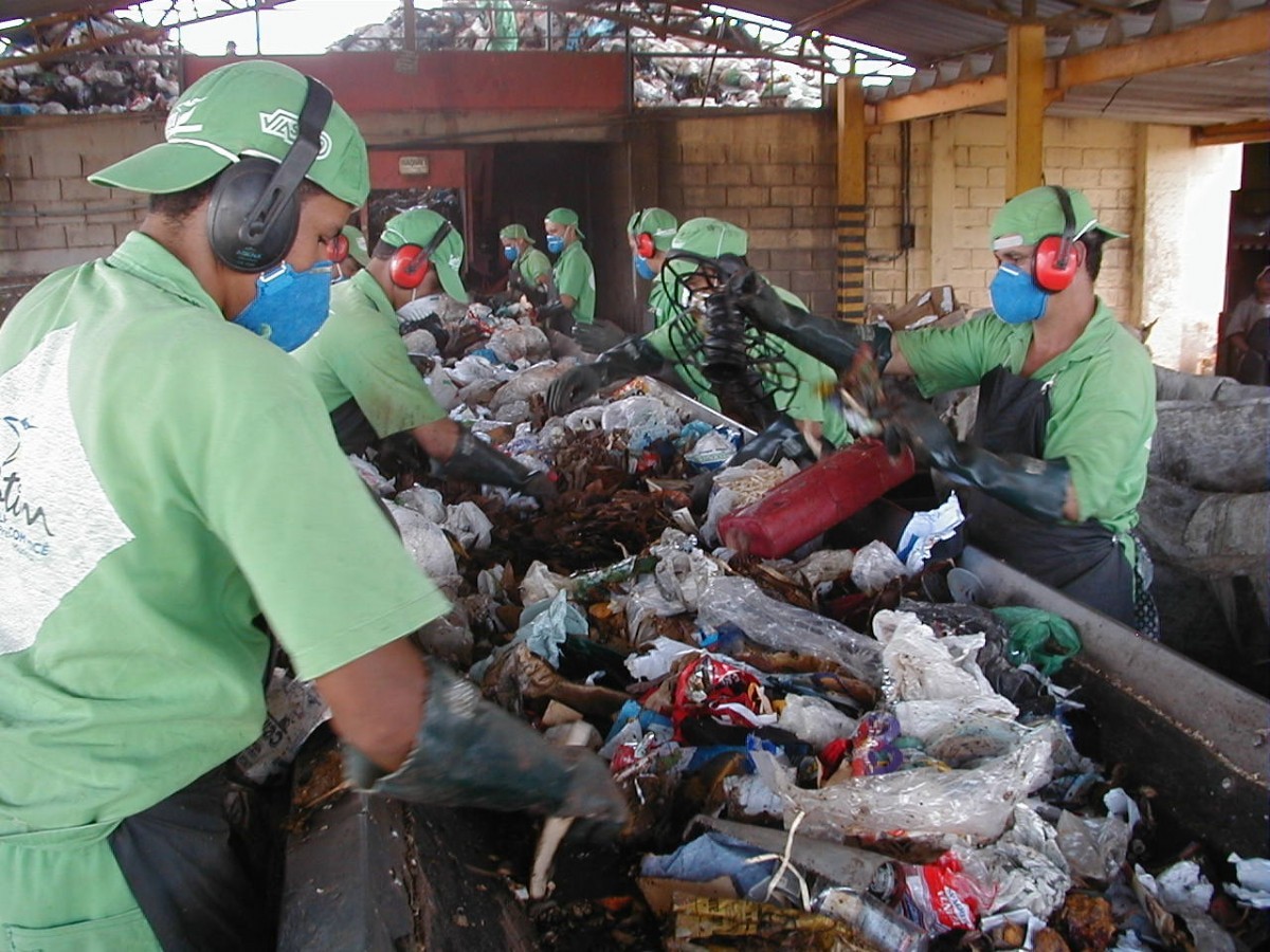 Sorting waste by hand in Brazil