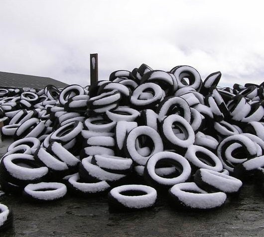 A heap of waste tyres in Northern Ireland
