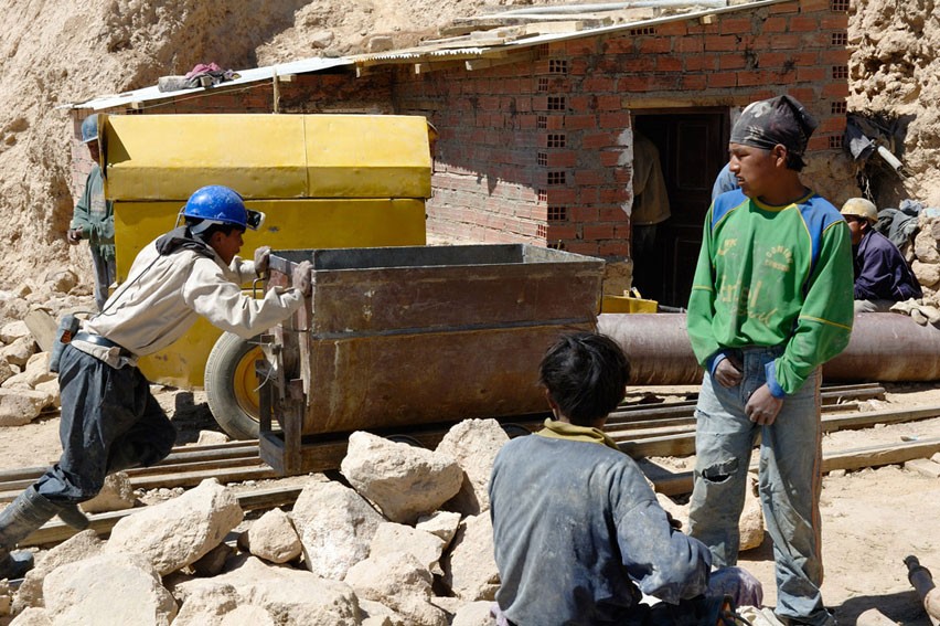 Miners in Potosí, Bolivia