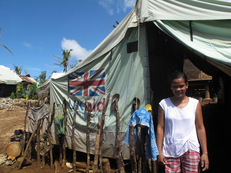 Tent supplied by UK aid to the Philippines 