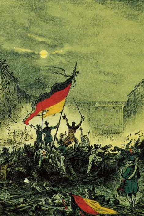 Revolutionaries on the streets of Berlin, March 1848