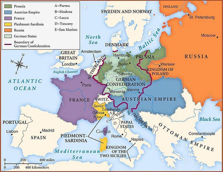 Europe after the Congress of Vienna, 1815