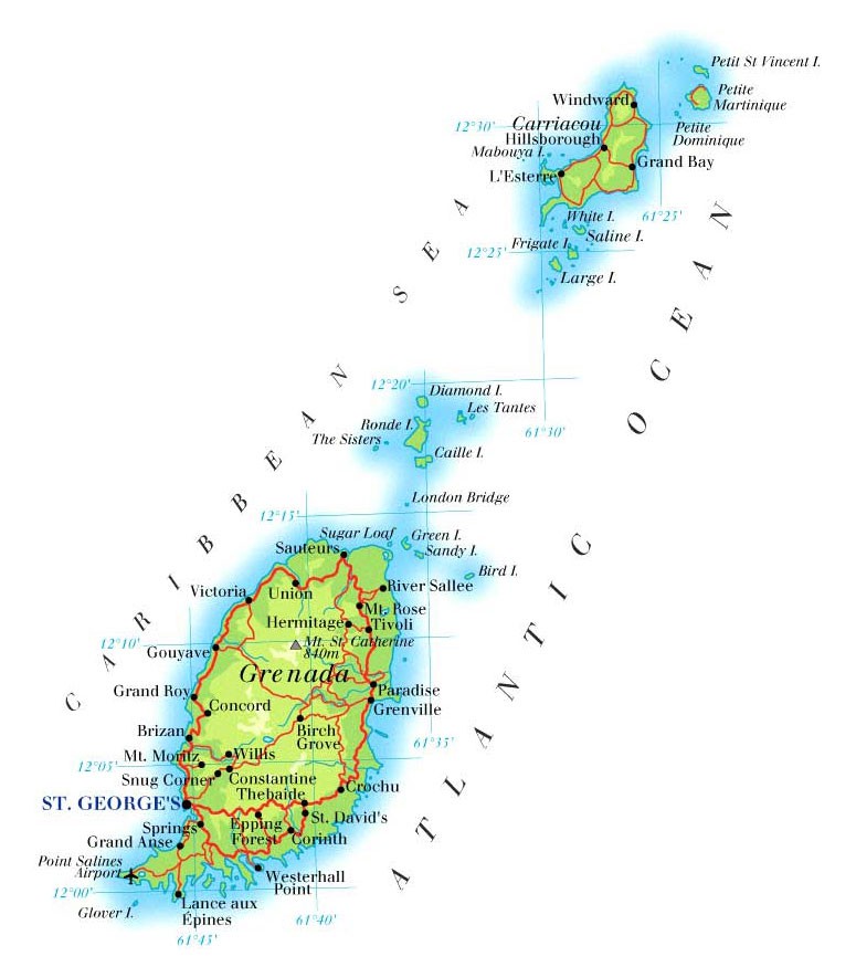 A map of Grenada