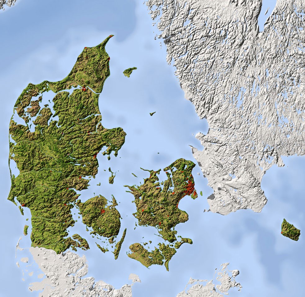 A map of Denmark