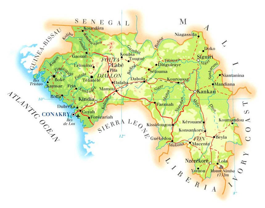 A map of Guinea
