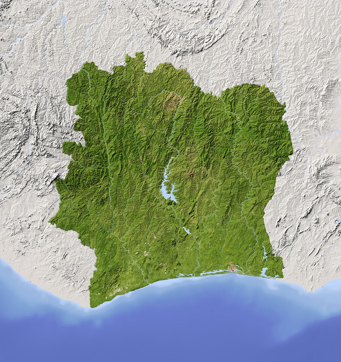 A map of Côte d'Ivoire