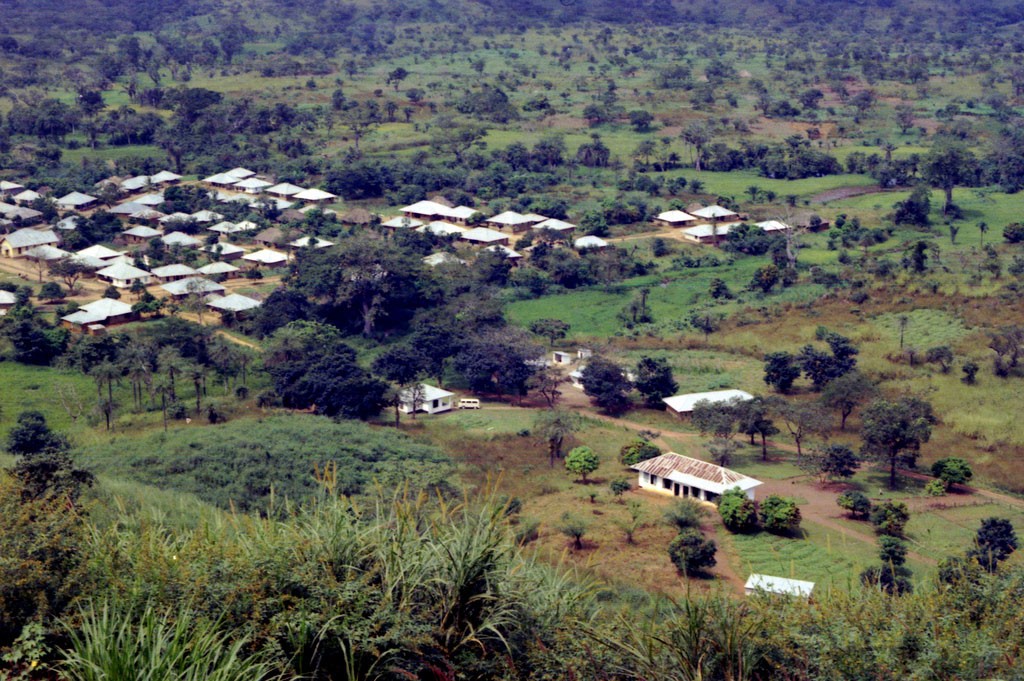 The village of Bafodia, seen from the air