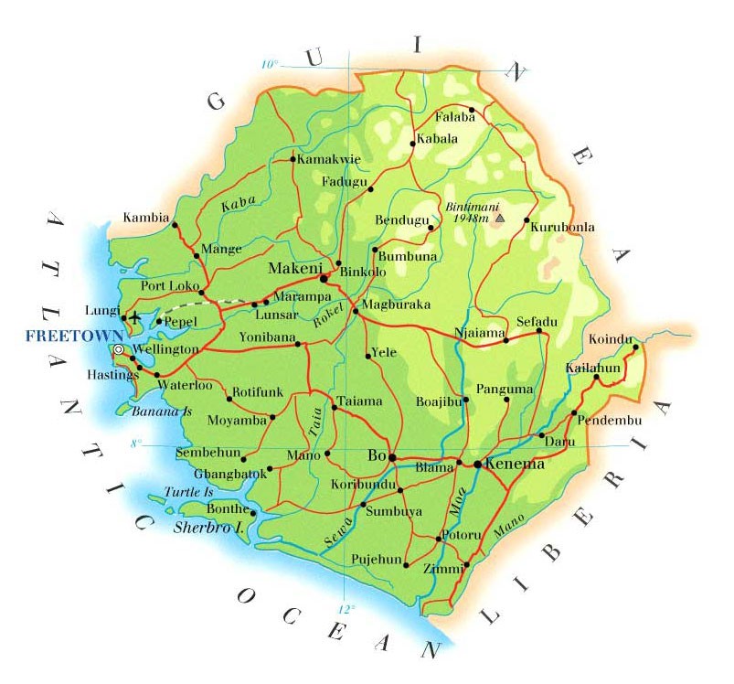 A map of Sierra Leone