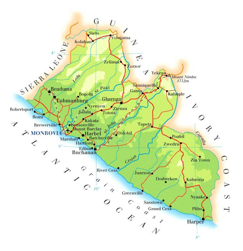 A map of Liberia