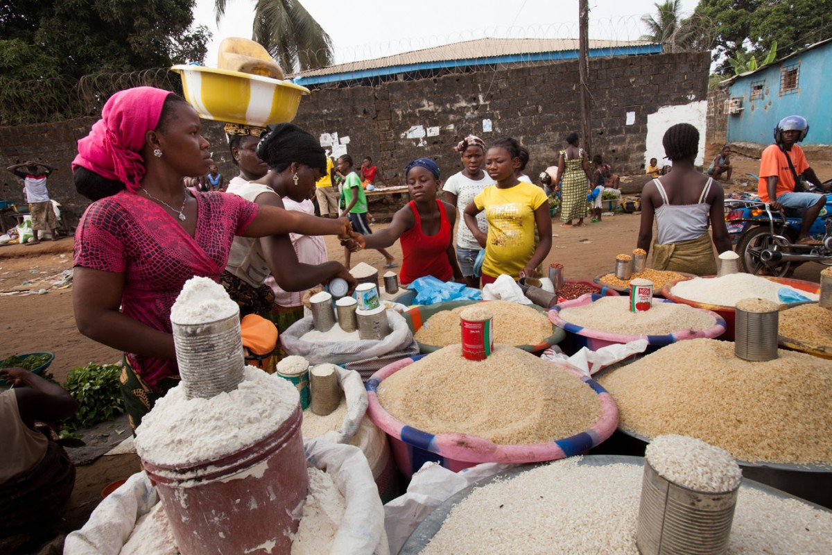 Market traders in Monrovia