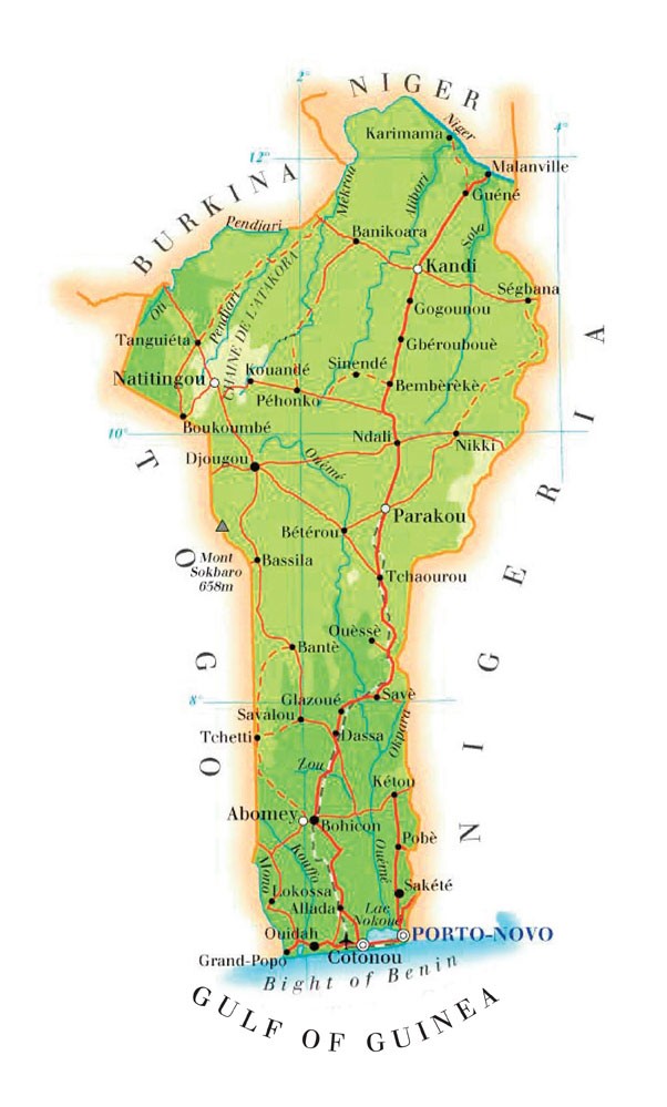 A map of Benin