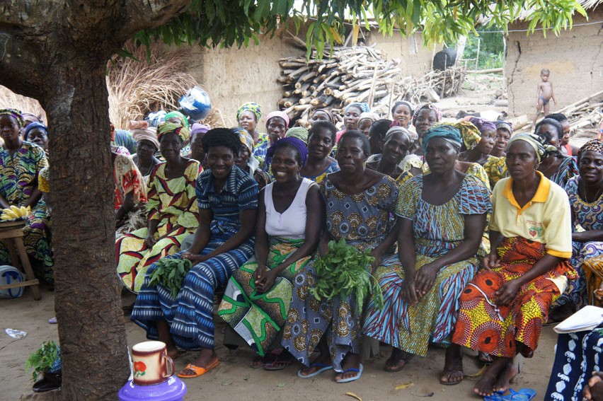 Beninese women and crops