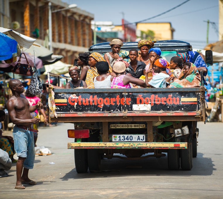 Togolese people on their way to work