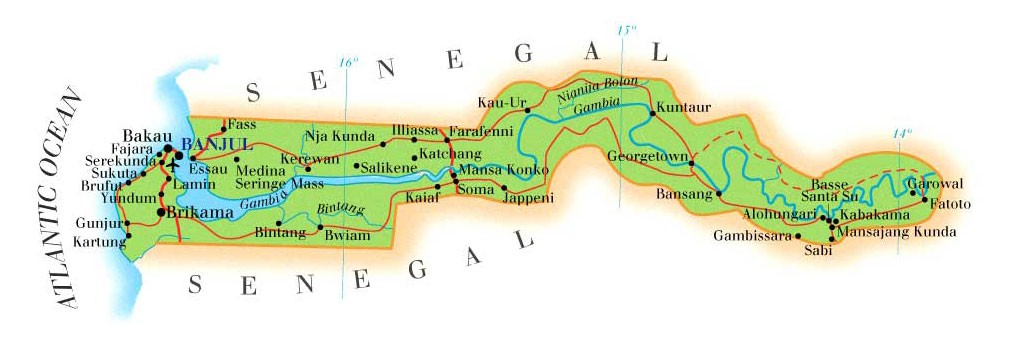A map of Gambia