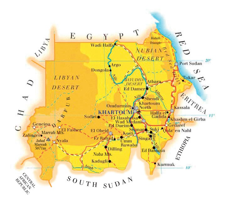 A map of Sudan