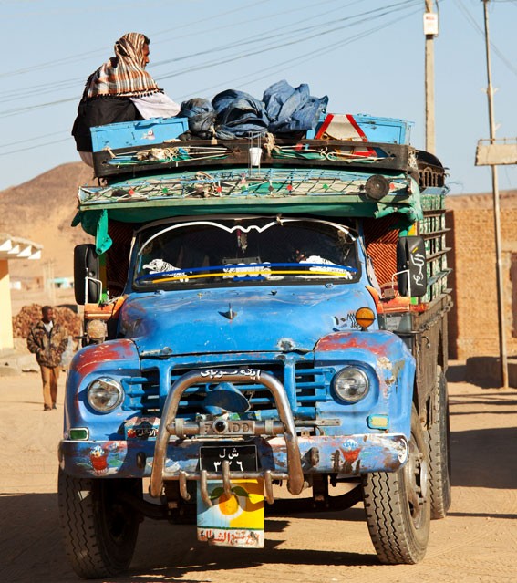 Riding on a truck, Wadi Halfa