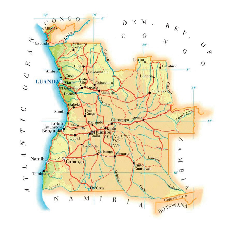 A map of Angola