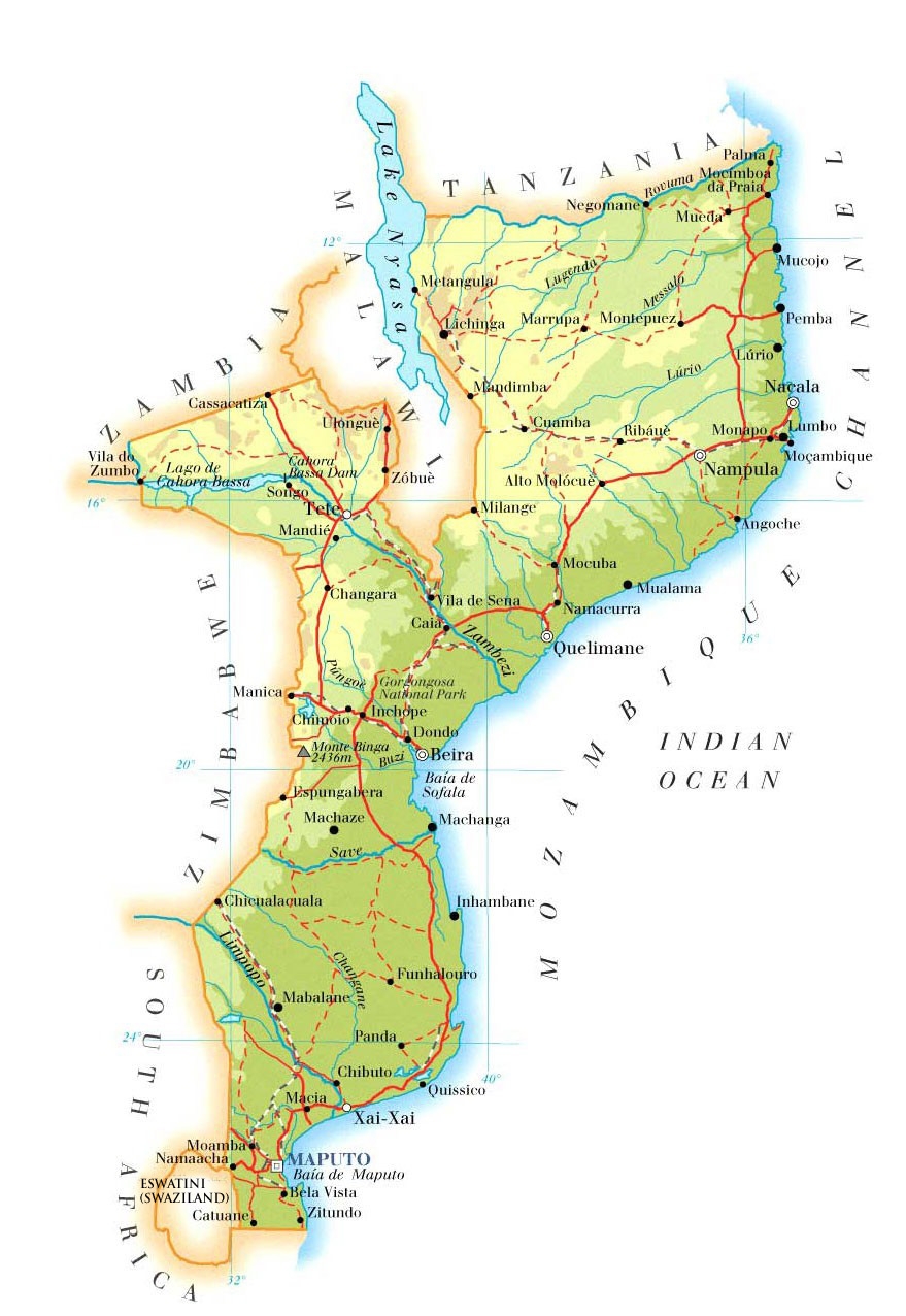 A map of Mozambique