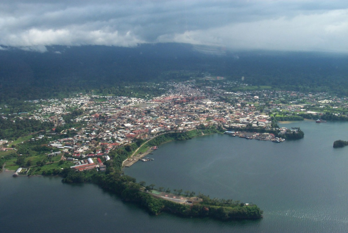An aerial view of Malabo