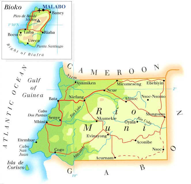 A map of Equatorial Guinea