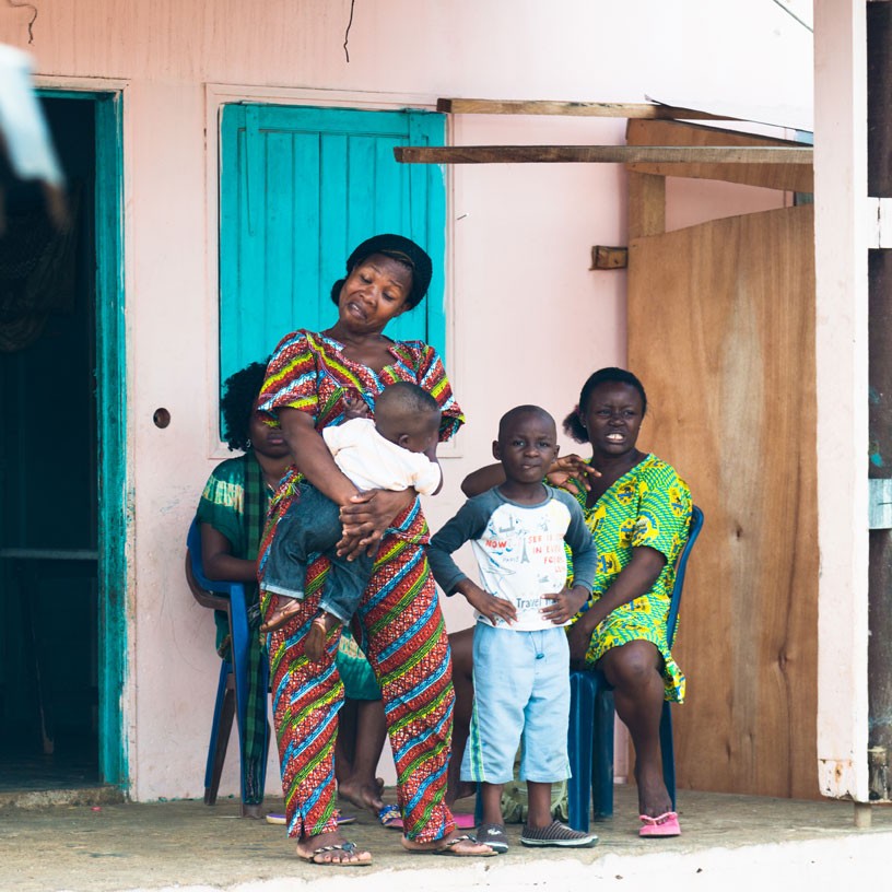 Gabonese women and children