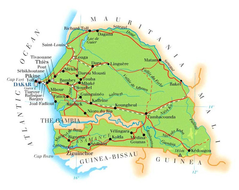 A map of Senegal