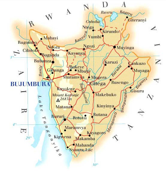 A map of Burundi