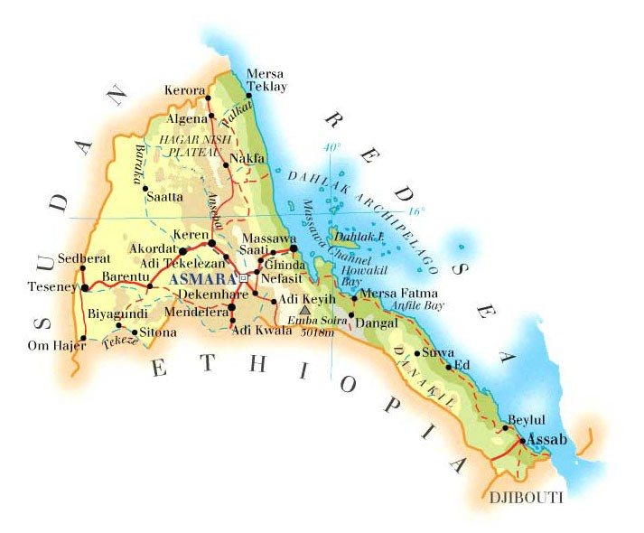 A map of Eritrea