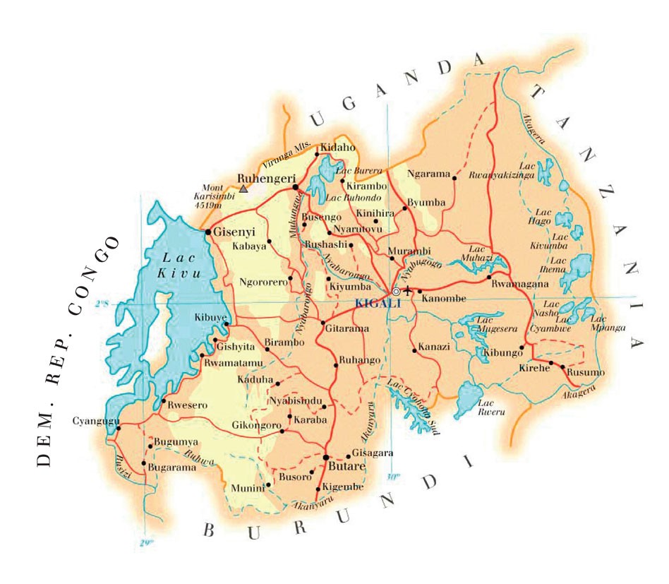A map of Rwanda