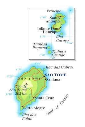A map of São Tomé and Príncipe