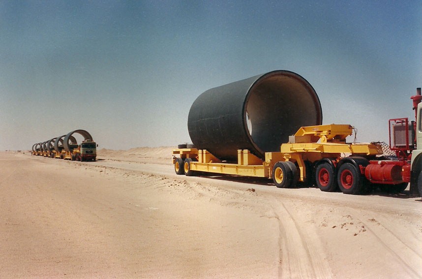 Transporting pipe segments by road