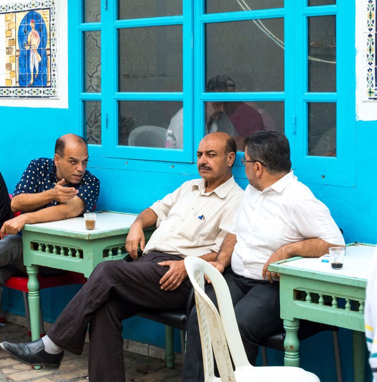 Outside a café in Sousse