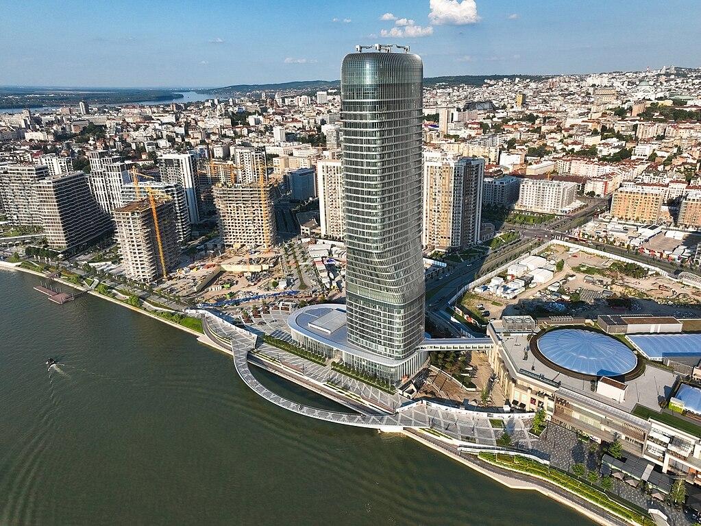 Belgrade Waterfront, with the Belgrade Tower