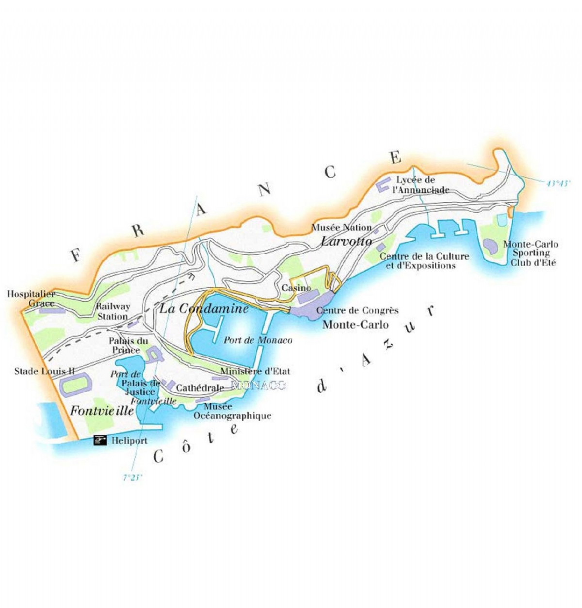 A map of Monaco