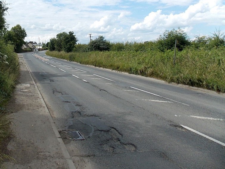 Damaged road surface
