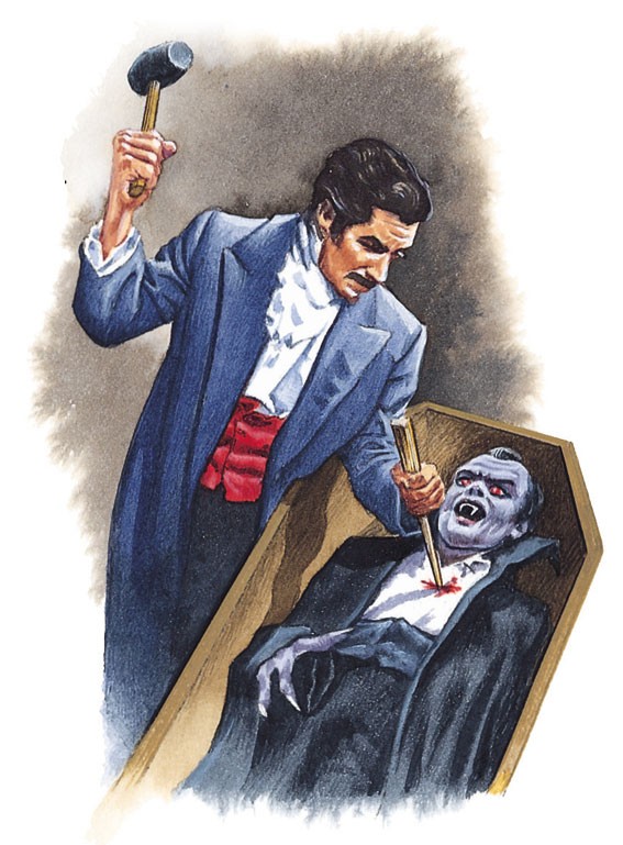 Driving a wooden stake into Dracula’s chest