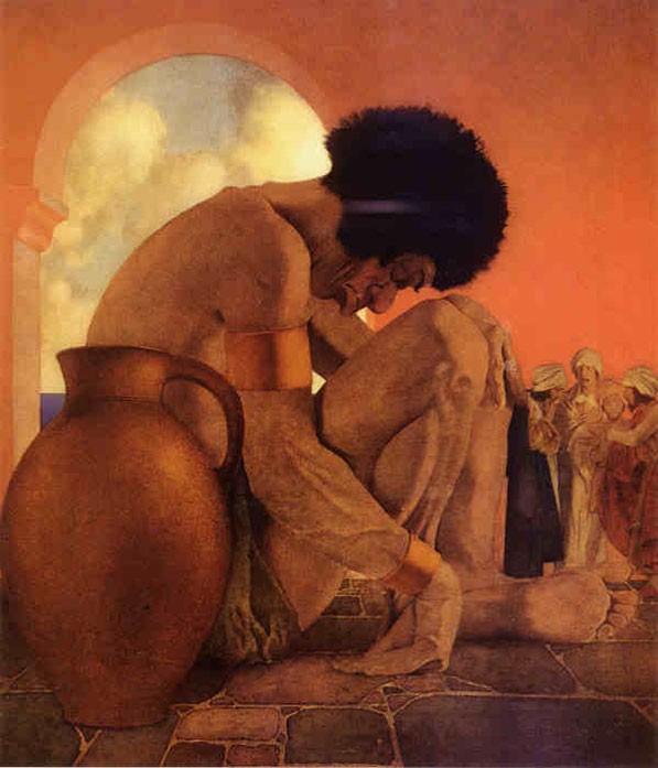 Sinbad and his men with the giant