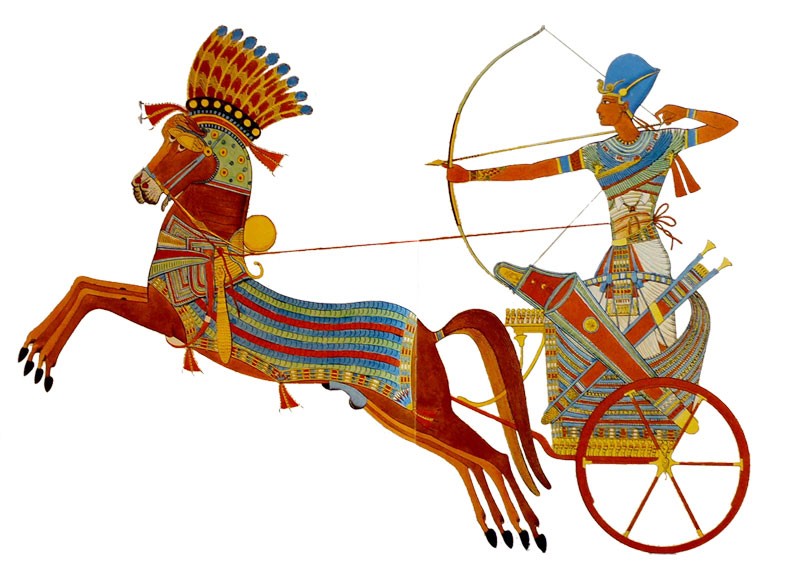 Ramesses in his battle chariot